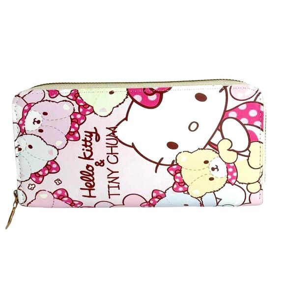 Hello Kitty Zip Around Wallet Pink and White Wallet 7.5" x 4" - Picture 2 of 7